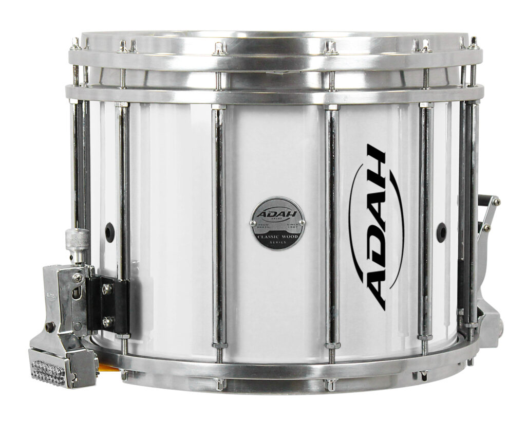 Instrumento de percussão marcial, caixa de alta tensão